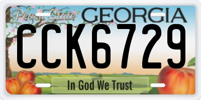 GA license plate CCK6729