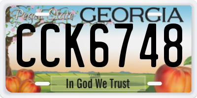 GA license plate CCK6748