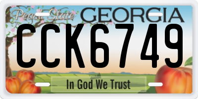 GA license plate CCK6749