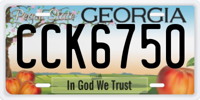 GA license plate CCK6750