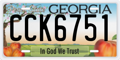 GA license plate CCK6751