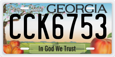 GA license plate CCK6753