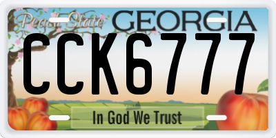 GA license plate CCK6777