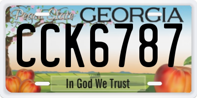 GA license plate CCK6787