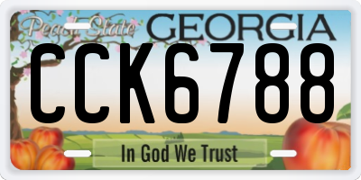 GA license plate CCK6788