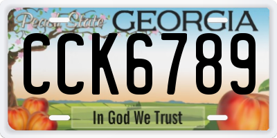 GA license plate CCK6789
