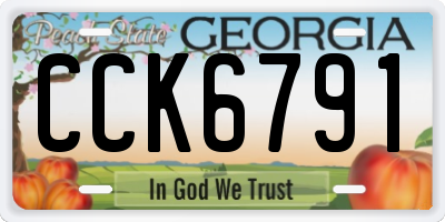GA license plate CCK6791