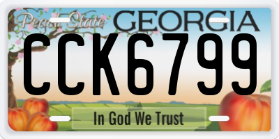 GA license plate CCK6799