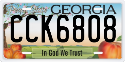 GA license plate CCK6808