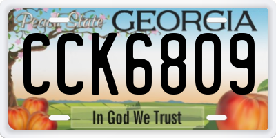 GA license plate CCK6809