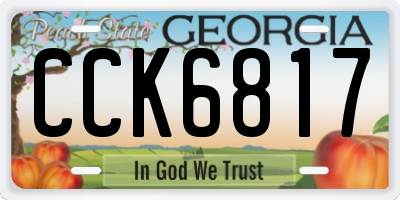GA license plate CCK6817