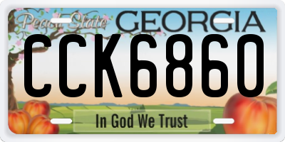 GA license plate CCK6860