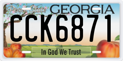 GA license plate CCK6871