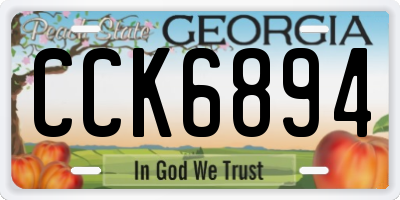 GA license plate CCK6894