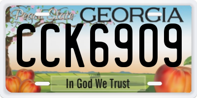 GA license plate CCK6909