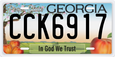 GA license plate CCK6917