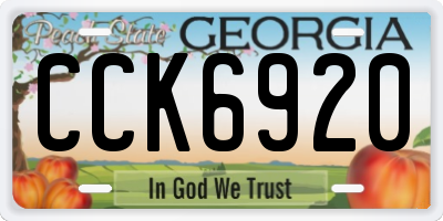 GA license plate CCK6920