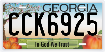 GA license plate CCK6925