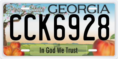GA license plate CCK6928