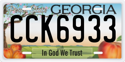 GA license plate CCK6933