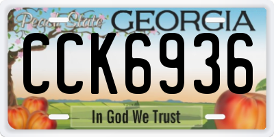 GA license plate CCK6936