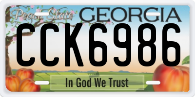 GA license plate CCK6986