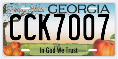 GA license plate CCK7007