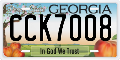 GA license plate CCK7008