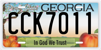 GA license plate CCK7011