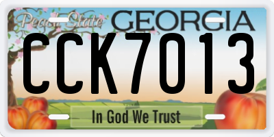 GA license plate CCK7013
