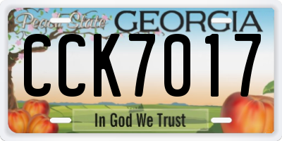 GA license plate CCK7017