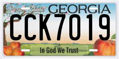 GA license plate CCK7019