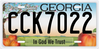 GA license plate CCK7022