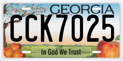 GA license plate CCK7025
