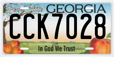 GA license plate CCK7028