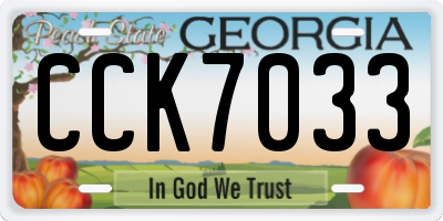 GA license plate CCK7033