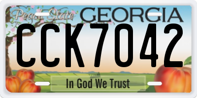 GA license plate CCK7042