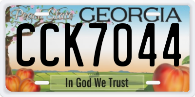 GA license plate CCK7044
