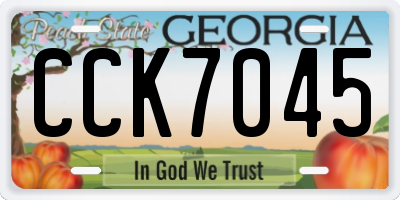 GA license plate CCK7045