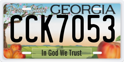 GA license plate CCK7053