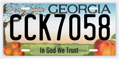 GA license plate CCK7058