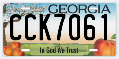 GA license plate CCK7061