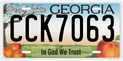 GA license plate CCK7063