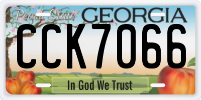 GA license plate CCK7066