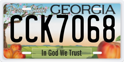 GA license plate CCK7068