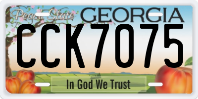 GA license plate CCK7075