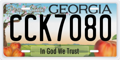 GA license plate CCK7080