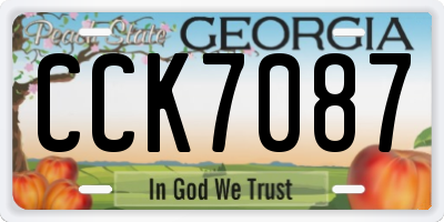 GA license plate CCK7087