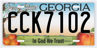 GA license plate CCK7102