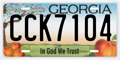 GA license plate CCK7104